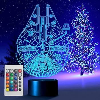 luz AMULET Joker盤 3D Lamp Set of 3 - Death Star 3D Light Awesome Gift for Fans
